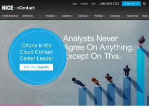 How niceincontact.com looks like on a tablet such as an iPad.