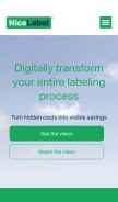How nicelabel.com looks like on a mobile device such as an iPhone.
