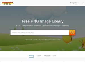How nicepng.com looks like on a tablet such as an iPad.