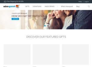 How nicequest.com looks like on a tablet such as an iPad.