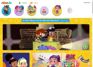 How nickjr.tv looks like on a tablet such as an iPad.