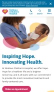 How nicklauschildrens.org looks like on a mobile device such as an iPhone.