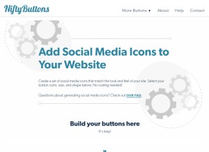 How niftybuttons.com looks like on a tablet such as an iPad.