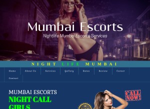 How nightlifemumbai.com looks like on a tablet such as an iPad.