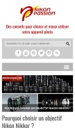 How nikonpassion.com looks like on a mobile device such as an iPhone.