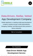 How nimbleappgenie.com looks like on a mobile device such as an iPhone.