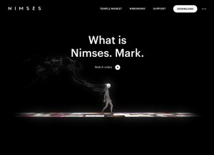 How nimses.com looks like on a tablet such as an iPad.