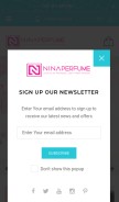 How ninaperfume.com looks like on a mobile device such as an iPhone.