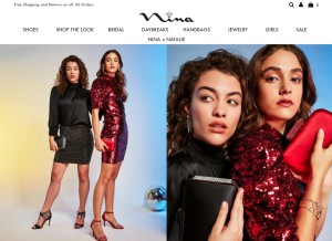 How ninashoes.com looks like on a tablet such as an iPad.