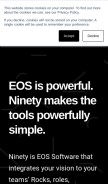 How ninety.io looks like on a mobile device such as an iPhone.