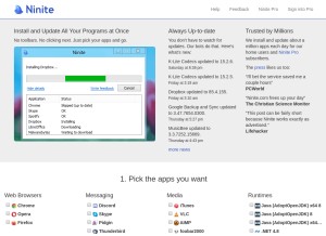How ninite.com looks like on a tablet such as an iPad.