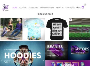 How ninjaartwear.com looks like on a tablet such as an iPad.