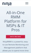 How ninjarmm.com looks like on a mobile device such as an iPhone.