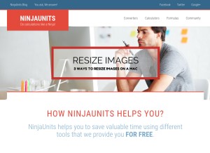 How ninjaunits.com looks like on a tablet such as an iPad.