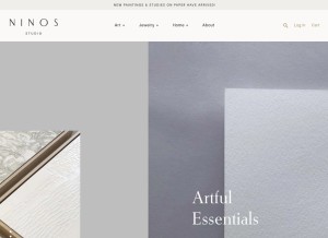 How ninosstudio.com looks like on a tablet such as an iPad.