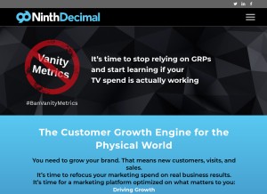 How ninthdecimal.com looks like on a tablet such as an iPad.
