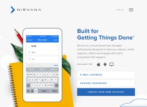 How nirvanahq.com looks like on a tablet such as an iPad.