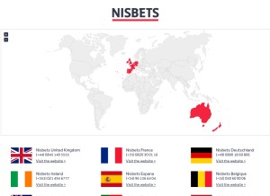How nisbets.com looks like on a tablet such as an iPad.