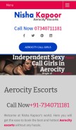 How nishakapoor.com looks like on a mobile device such as an iPhone.