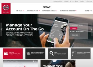 How nissanfinance.com looks like on a tablet such as an iPad.