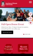 How niu.edu looks like on a mobile device such as an iPhone.