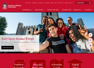 How niu.edu looks like on a tablet such as an iPad.