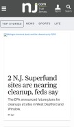 How nj.com looks like on a mobile device such as an iPhone.