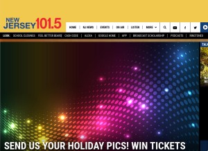 How nj1015.com looks like on a tablet such as an iPad.
