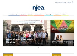 How njea.org looks like on a tablet such as an iPad.