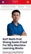 How njit.edu looks like on a mobile device such as an iPhone.