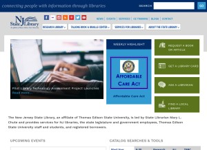 How njstatelib.org looks like on a tablet such as an iPad.
