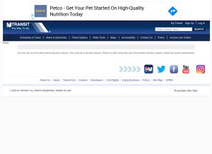 How njtransit.com looks like on a tablet such as an iPad.