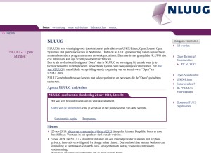 How nluug.nl looks like on a tablet such as an iPad.