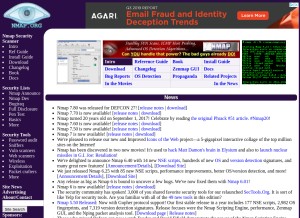 How nmap.org looks like on a tablet such as an iPad.
