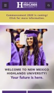 How nmhu.edu looks like on a mobile device such as an iPhone.