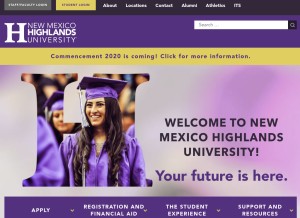 How nmhu.edu looks like on a tablet such as an iPad.