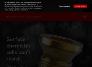 How nobelbiocare.com looks like on a tablet such as an iPad.