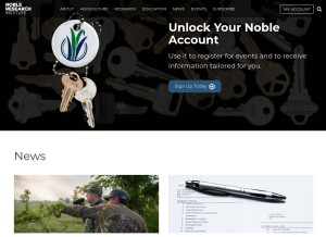 How noble.org looks like on a tablet such as an iPad.