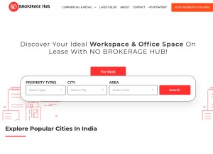 How nobrokeragehub.com looks like on a tablet such as an iPad.