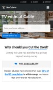 How nocable.org looks like on a mobile device such as an iPhone.