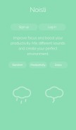 How noisli.com looks like on a mobile device such as an iPhone.