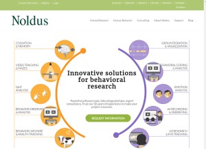 How noldus.com looks like on a tablet such as an iPad.