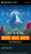 How nomanssky.com looks like on a mobile device such as an iPhone.