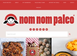 How nomnompaleo.com looks like on a tablet such as an iPad.