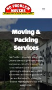 How noproblemmovers.com looks like on a mobile device such as an iPhone.