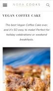 How noracooks.com looks like on a mobile device such as an iPhone.