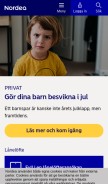 How nordea.se looks like on a mobile device such as an iPhone.