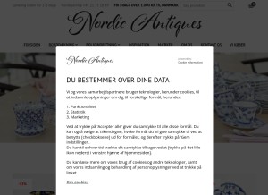 How nordicantiques.dk looks like on a tablet such as an iPad.