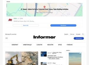 How nordicinformer.com looks like on a tablet such as an iPad.