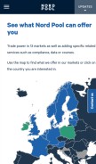 How nordpoolgroup.com looks like on a mobile device such as an iPhone.